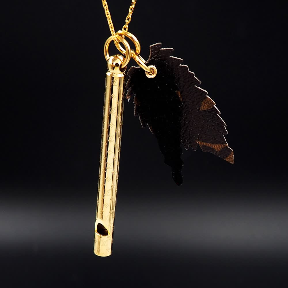 Louis Vuitton Monogram World Tour Gold Plated Necklace